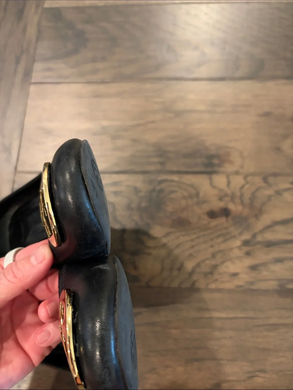 Tory Burch Black Wedge Heels Sz 7.5